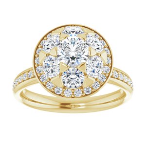 14K Yellow 1 1/2 CTW Natural Diamond Engagement Ring