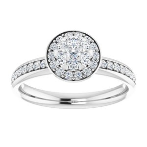 14K White 1/2 CTW Floral-Inspired Engagement Ring 122001:4010:P