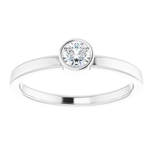 14K White 4 mm Natural White Sapphire Ring 71806:6056:P