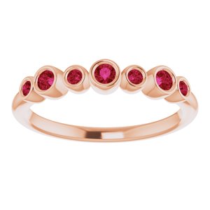 14K Rose Lab-Grown Ruby Bezel-Set Ring   71844:642:P