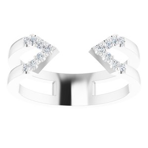 14K White 1/8 CTW Natural Diamond Geometric Ring 122922:600:P