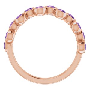 14K Rose Natural Amethyst Bezel-Set Ring 71894:612:P