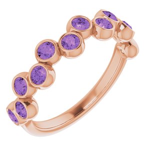 14K Rose Natural Amethyst Bezel-Set Ring 71894:612:P