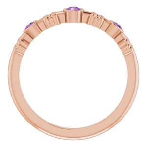 14K Rose Natural Amethyst Bezel-Set Ring 71924:612:P