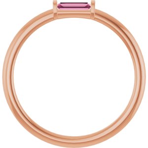 14K Rose Natural Pink Tourmaline Stackable Ring 122887:621:P