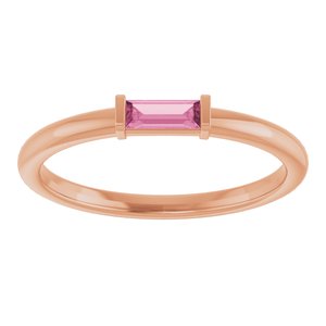 14K Rose Natural Pink Tourmaline Stackable Ring 122887:621:P