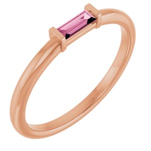 14K Rose Natural Pink Tourmaline Stackable Ring 122887:621:P