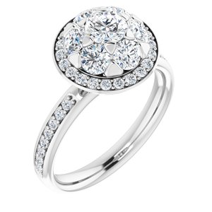 Platinum 1 1/3 CTW Natural Diamond Engagement Ring