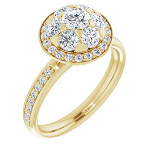 14K Yellow 1 1/8 CTW Natural Diamond Engagement Ring