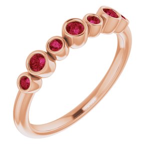 14K Rose Lab-Grown Ruby Bezel-Set Ring   71844:642:P