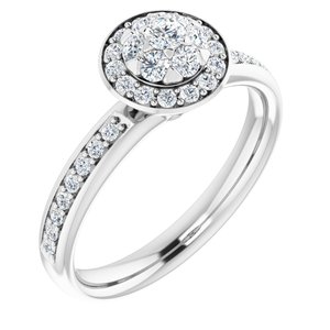 14K White 1/2 CTW Floral-Inspired Engagement Ring 122001:4010:P