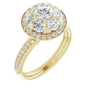 14K Yellow 1 1/2 CTW Natural Diamond Engagement Ring