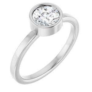 14K White 6 mm Natural White Sapphire Ring 71806:6160:P