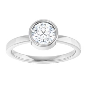 14K White 6 mm Natural White Sapphire Ring 71806:6160:P