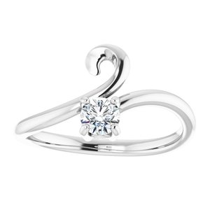 14K White 1/4 CTW Natural Diamond Bypass Ring 123370:600:P