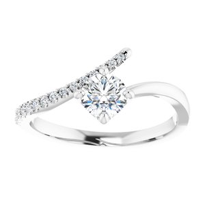 14K White 1/2 CTW Natural Diamond Bypass Ring 71965:625:P