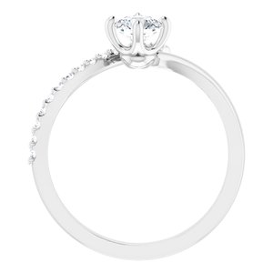 14K White 1/2 CTW Natural Diamond Bypass Ring 71965:625:P