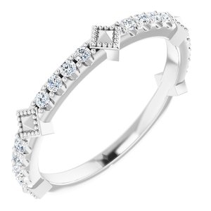 14K White 1/4 CTW Natural Diamond Stackable Ring 123592:600:P