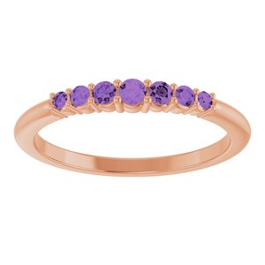 14K Rose Natural Amethyst Stackable Ring 72022:624:P