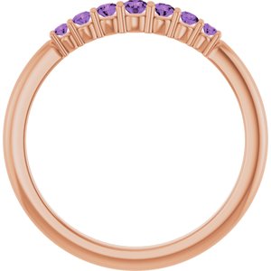 14K Rose Natural Amethyst Stackable Ring 72022:624:P