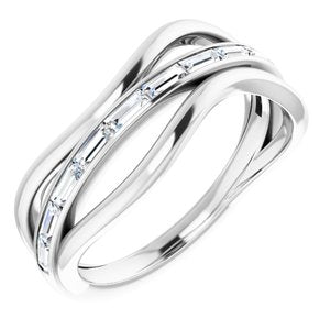 14K White 1/3 CTW Natural Diamond Freeform Ring 123688:600:P