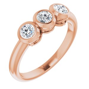 14K Rose 1/2 CTW Natural Diamond Three-Stone Ring 71996:6179:P