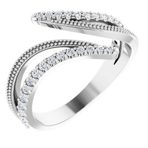 14K White 1/4 CTW Natural Diamond Bypass Ring 123969:600:P