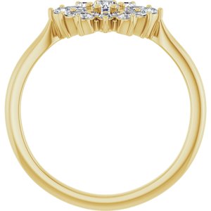 14K Yellow 1/2 CTW Natural Diamond Vintage-Inspired Ring