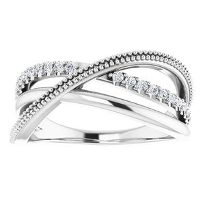 14K White 1/5 CTW Natural Diamond Criss-Cross Ring 123968:600:P