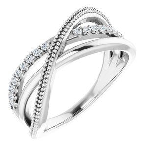 14K White 1/5 CTW Natural Diamond Criss-Cross Ring 123968:600:P