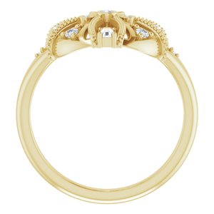 14K Yellow 1/4 CTW Natural Diamond Vintage-Inspired Ring