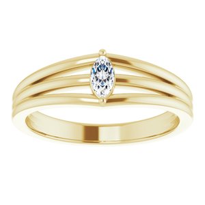 14K Yellow 1/8 CT Natural Diamond Geometric Ring