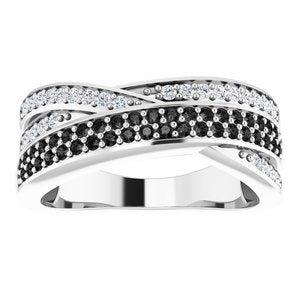 14K White 1/2 CTW Black & White Natural Diamond Ring 67331:10001:P