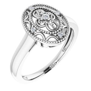 Sterling Silver .05 CTW Natural Diamond Ring Size 6 69961:106:P