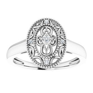 Sterling Silver .05 CTW Natural Diamond Ring Size 6 69961:106:P