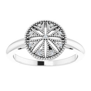 Sterling Silver .04 Natural Diamond Filigree Ring 68940:106:P