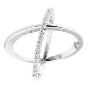 14K White 1/4 CTW Natural Diamond Criss-Cross Ring 652997:60002:P