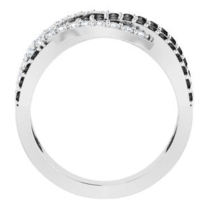 14K White 1 CTW Natural Black & White Diamond Ring 68325:101:P