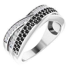 14K White 1/2 CTW Black & White Natural Diamond Ring 67331:10001:P