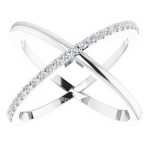 14K White 1/4 CTW Natural Diamond Criss-Cross Ring 652997:60002:P