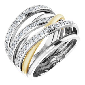 14K White/Yellow 1/2 CTW Natural Diamond Ring  68335:109:P