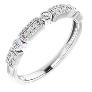 14K White 1/10 CTW Natural Diamond Stackable Ring 651977:60001:P