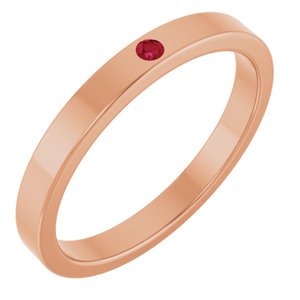 14K Rose Lab-Grown Ruby Family Stackable Ring 71622:6058:P