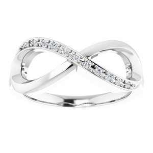 14K White .05 CTW Natural Diamond Infinity-Inspired Ring