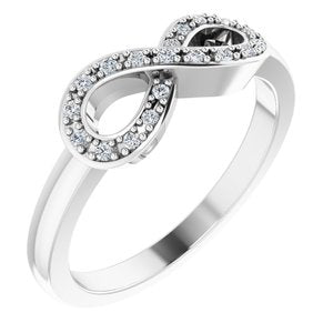 14K White 1/10 CTW Natural Diamond Infinity-Inspired Ring 651088:60001:P