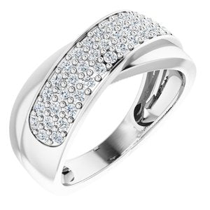 14K White 5/8 CTW Natural Diamond Ring Size 6