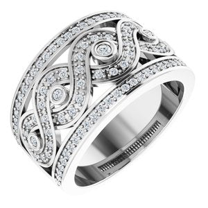 14K White 5/8 CTW Natural Diamond Openwork Infinity-Inspired Band 65044:60002:P