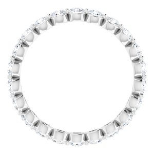 14K White 1 1/3 CTW Natural Diamond Eternity Band Size 7 123012:724:P