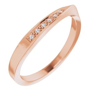 14K Rose .03 CTW Natural Diamond Wave Ring