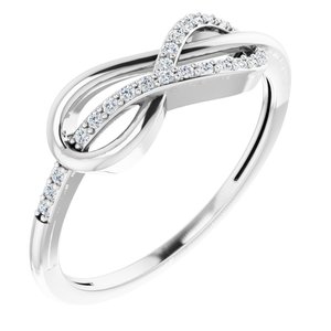 14K White 1/10 CTW Natural Diamond Infinity-Inspired Ring 651889:60001:P